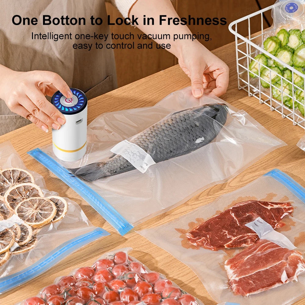 Mini Electric Vacuum Sealer Pump – Rechargeable Food Saver