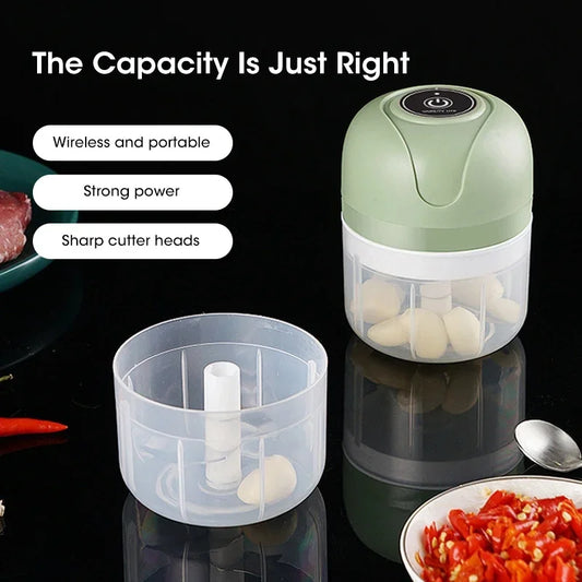 Electric Garlic Chopper, Mini Portable Veggie Chopper