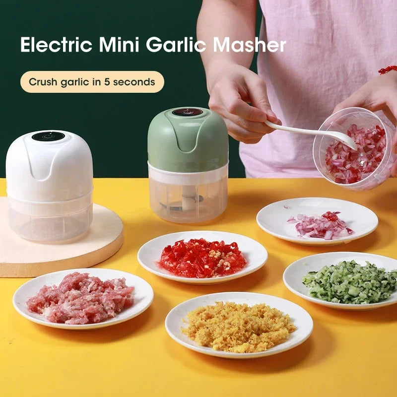Electric Garlic Chopper, Mini Portable Veggie Chopper