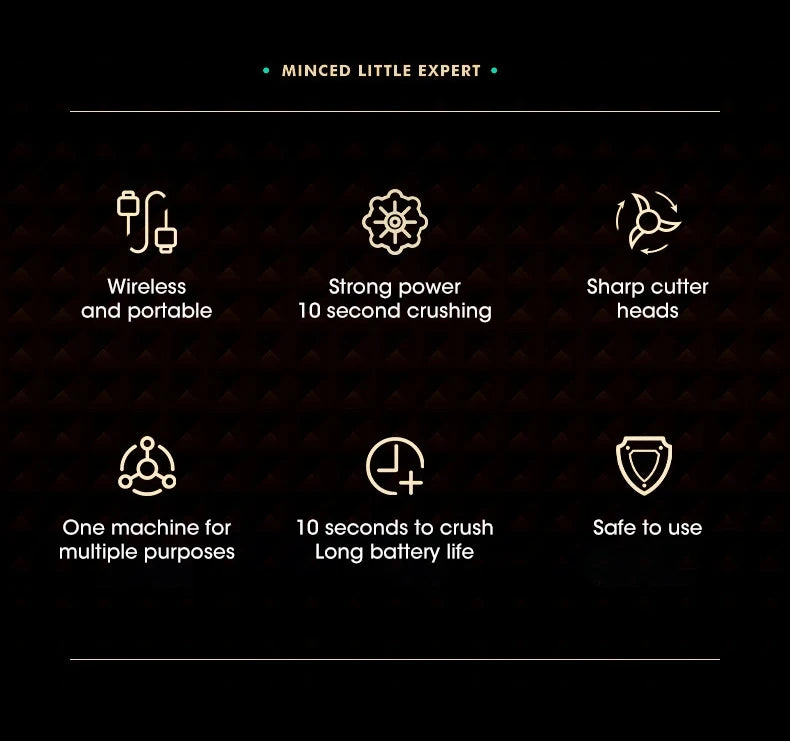 Electric Garlic Chopper, Mini Portable Veggie Chopper