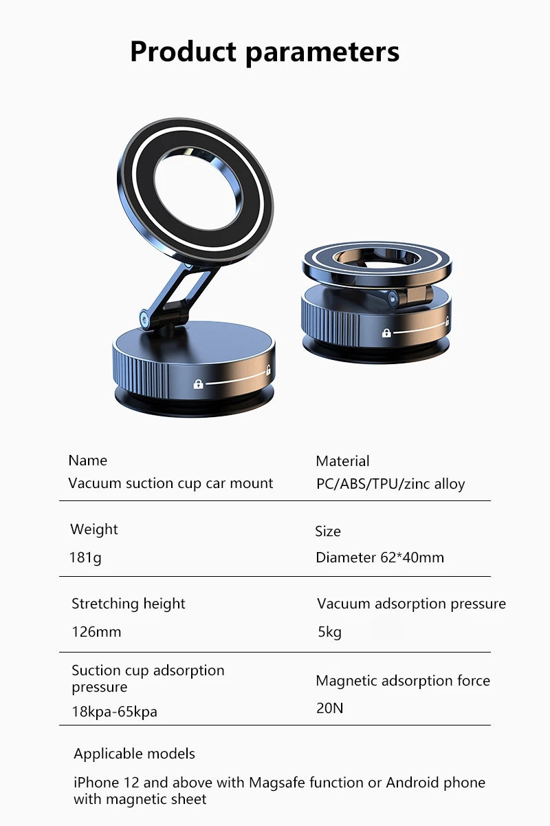 Magnetic Car Phone Holder – Foldable & Adjustable
